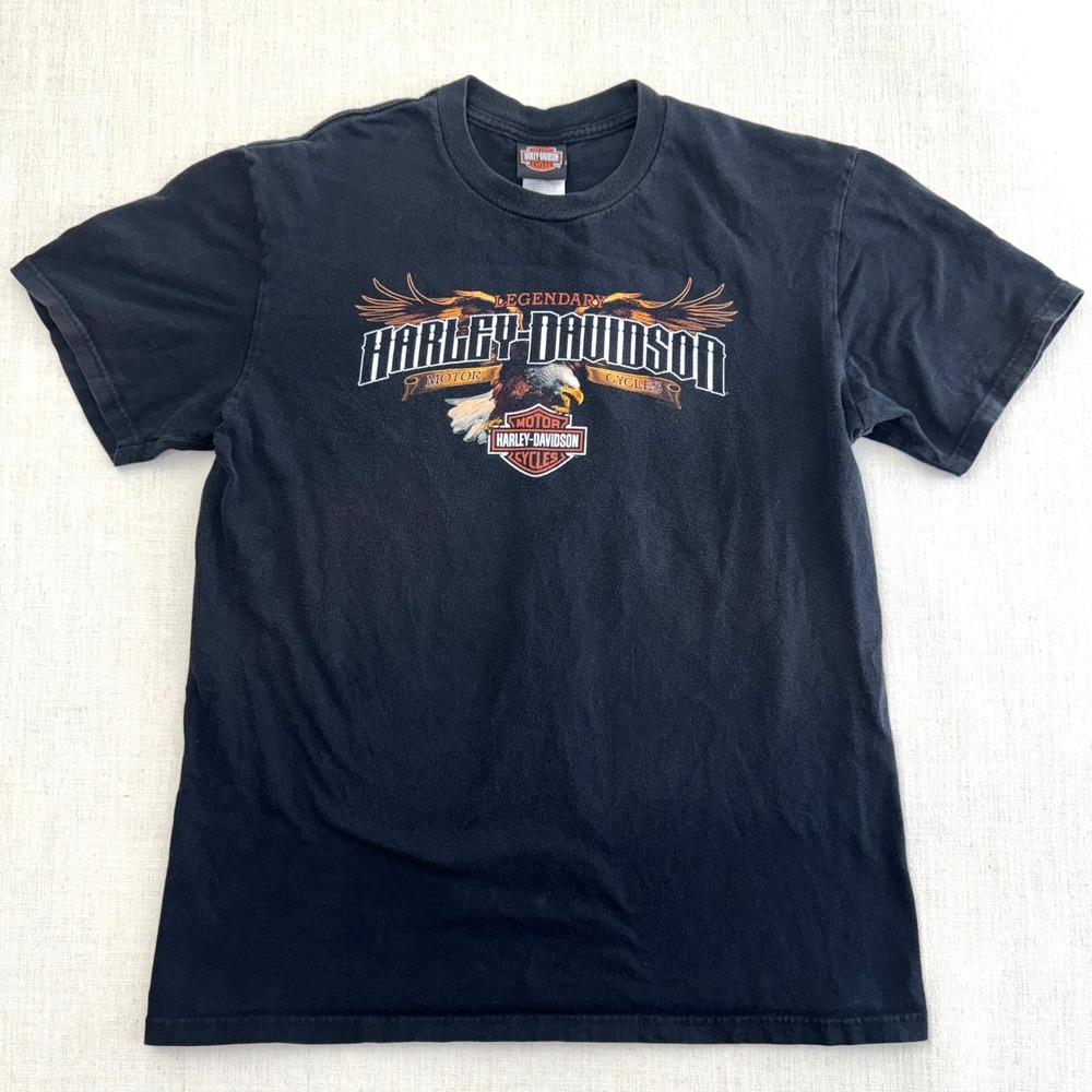 Harley Davidson Tacoma WA Destination Eagle‎ Graphic T-Shirt Mens Large Black 09